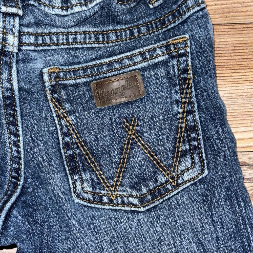 Wrangler Retro Slim Straight Jeans Boy Size 4 Regular Straight Medium Wash Denim - Picture 5 of 10